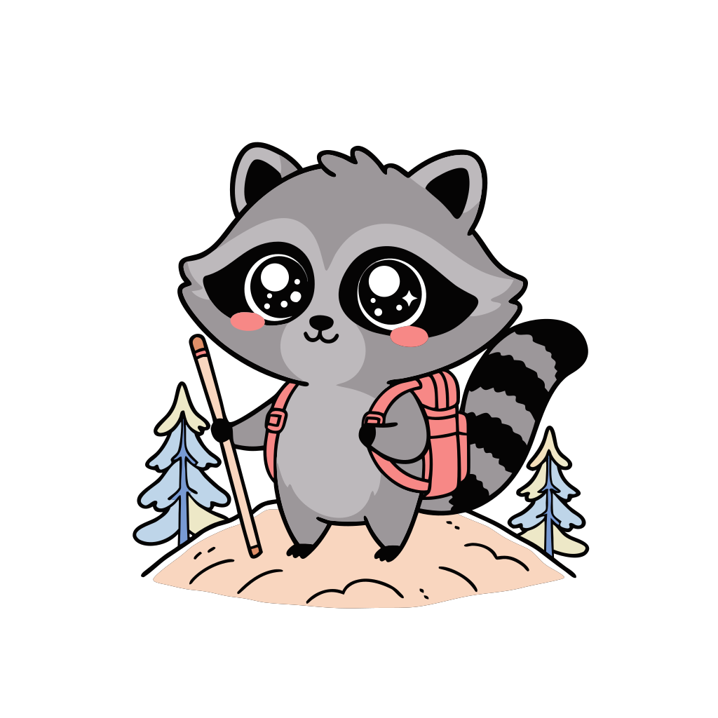 Raccoon Hiking Hoodie | Funny Trash Panda Camper Sweatshirt | Nature Lover Gift | Outdoor Lover Gift | Nature Explorer Present