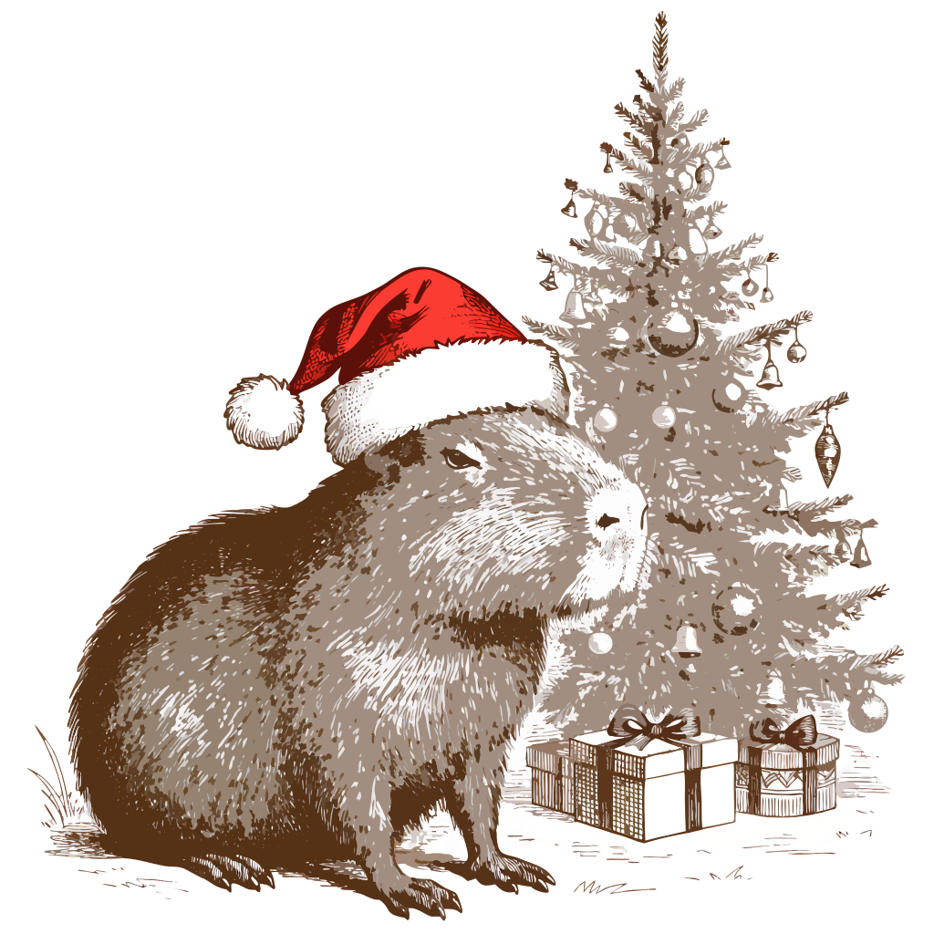 Christmas Capybara Shirt | Cute Capybara Santa Tee | Holiday Animal Lover Gift