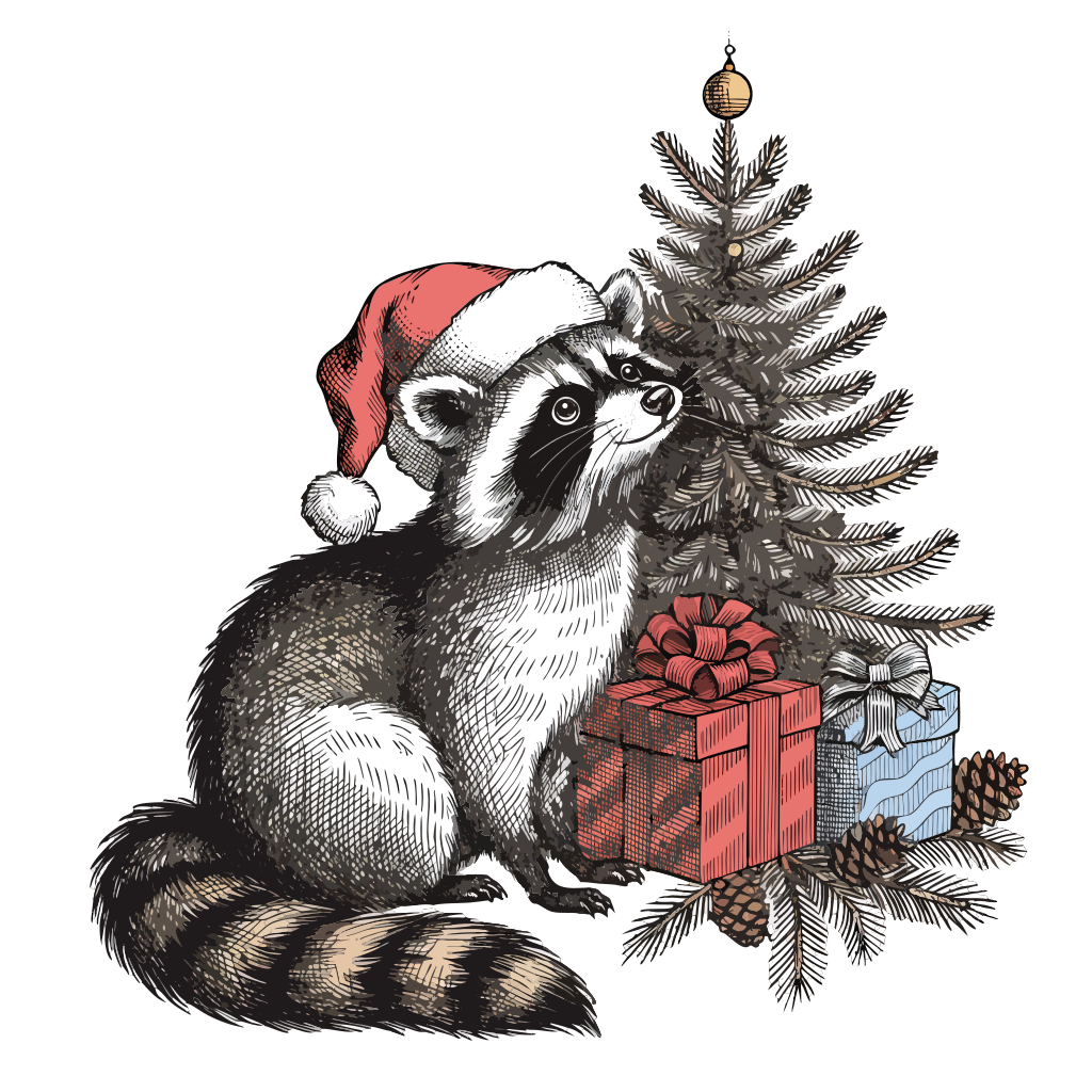 Christmas Raccoon Shirt | Cute Trash Panda Santa Tee | Holiday Animal Lover Gift - image 4