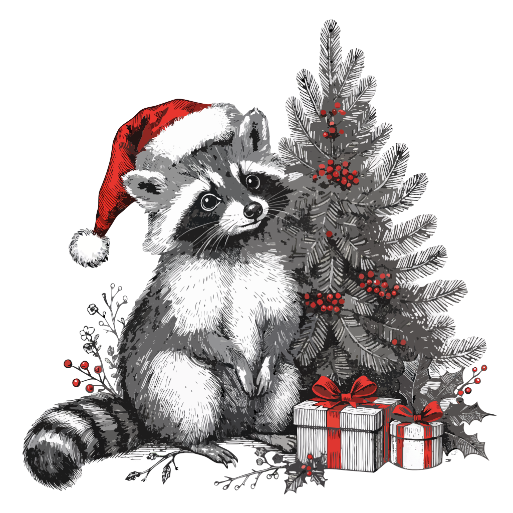Reindeer Raccoon Shirt | Cute Trash Panda Antlers Tee | Funny Christmas Gift