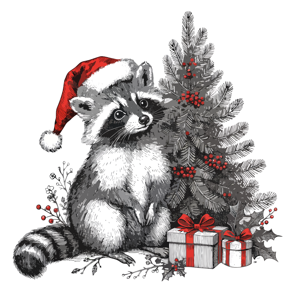 Christmas Raccoon Shirt | Santa Trash Panda T-Shirt | Funny Holiday Gift for Men Women Kids | Cute Xmas Animal Lover Tee - image 2