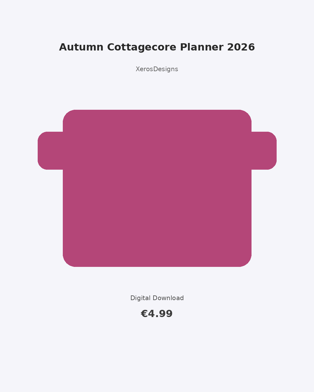 Autumn Cottagecore Planner 2026 | Printable Fall Planner | D