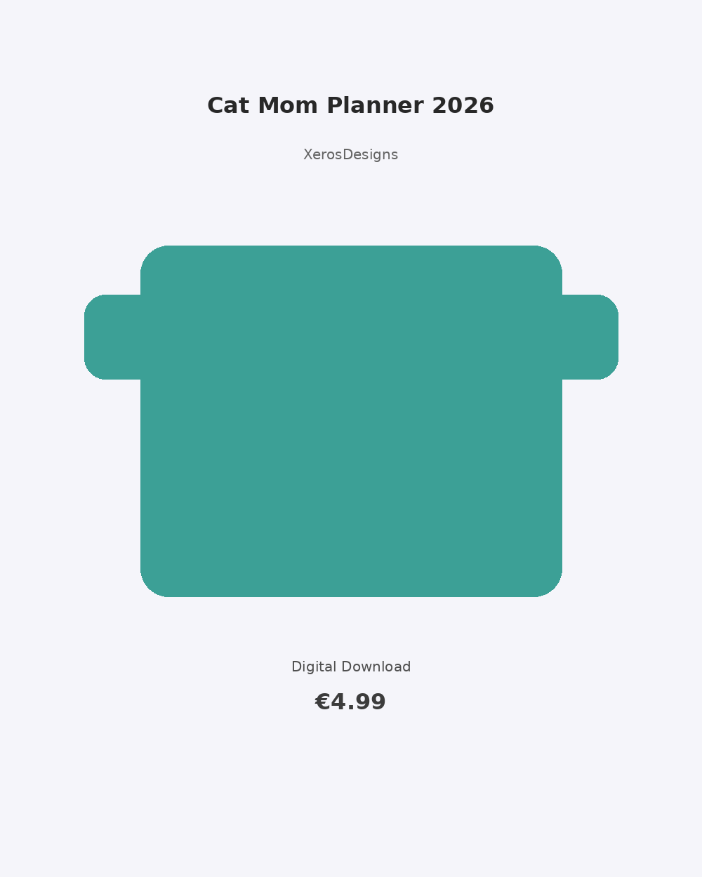 Cat Mom Planner 2026 | Cute Cat Printable Planner | Digital 