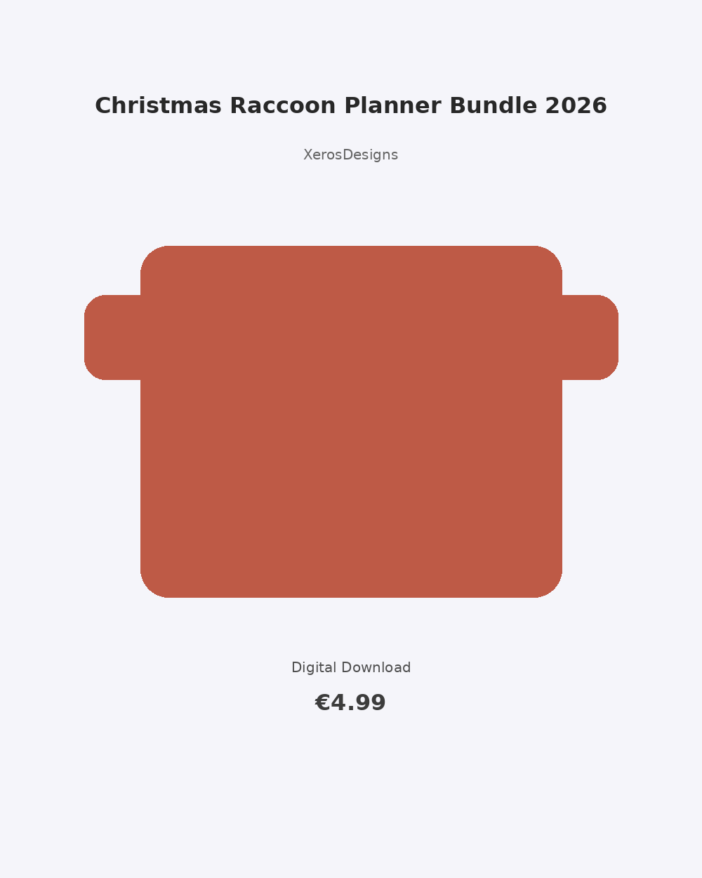 Christmas Raccoon Planner Bundle 2026 | Holiday Printable Pl