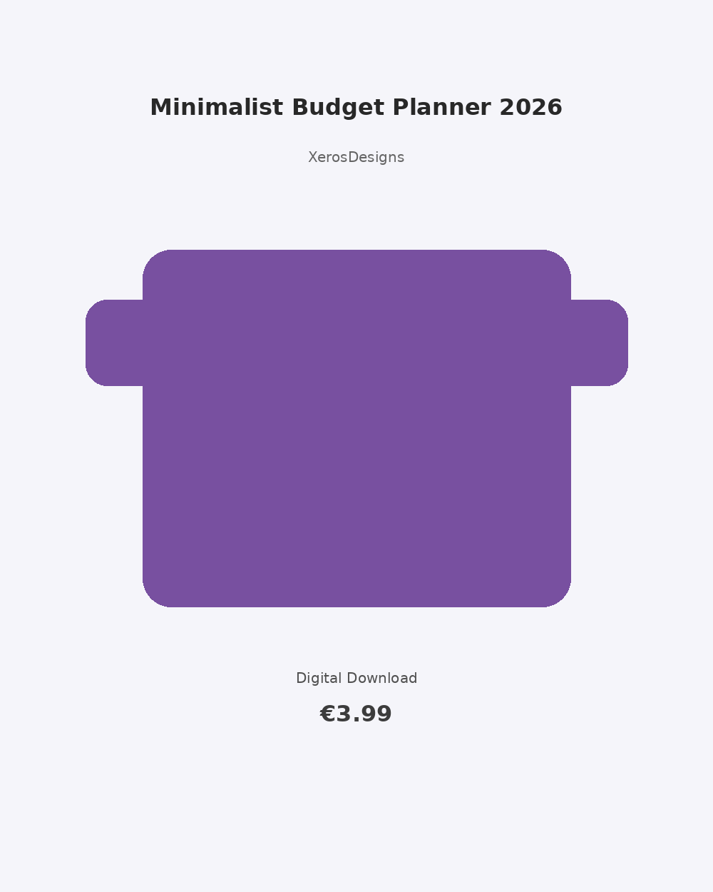 Minimalist Budget Planner 2026 | Finance Tracker Printable |