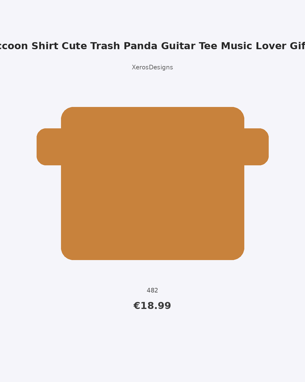 Raccoon Shirt Cute Trash Panda Guitar Tee Music Lover Gift M