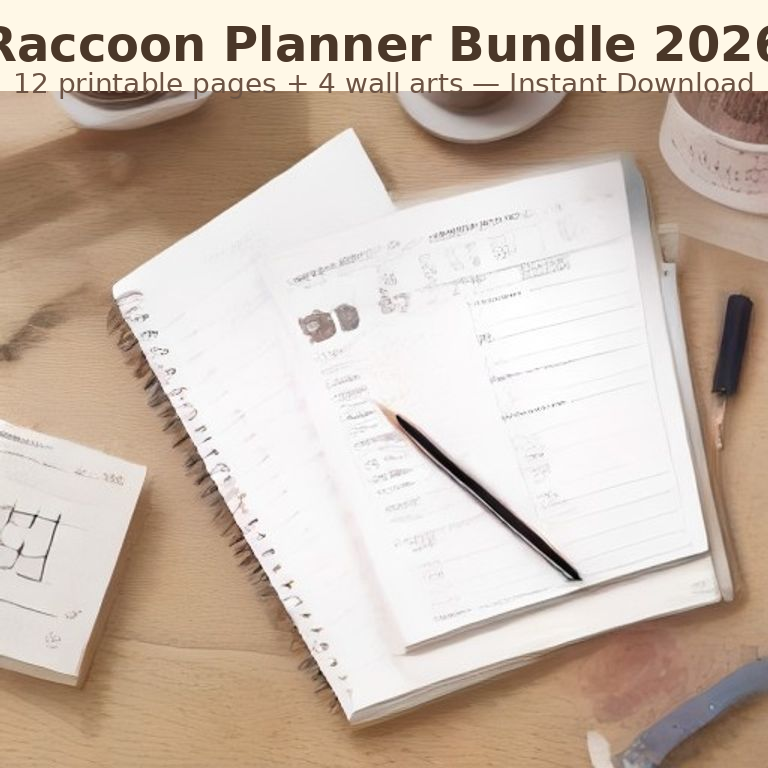Raccoon Planner Bundle 2026 — Digital Download