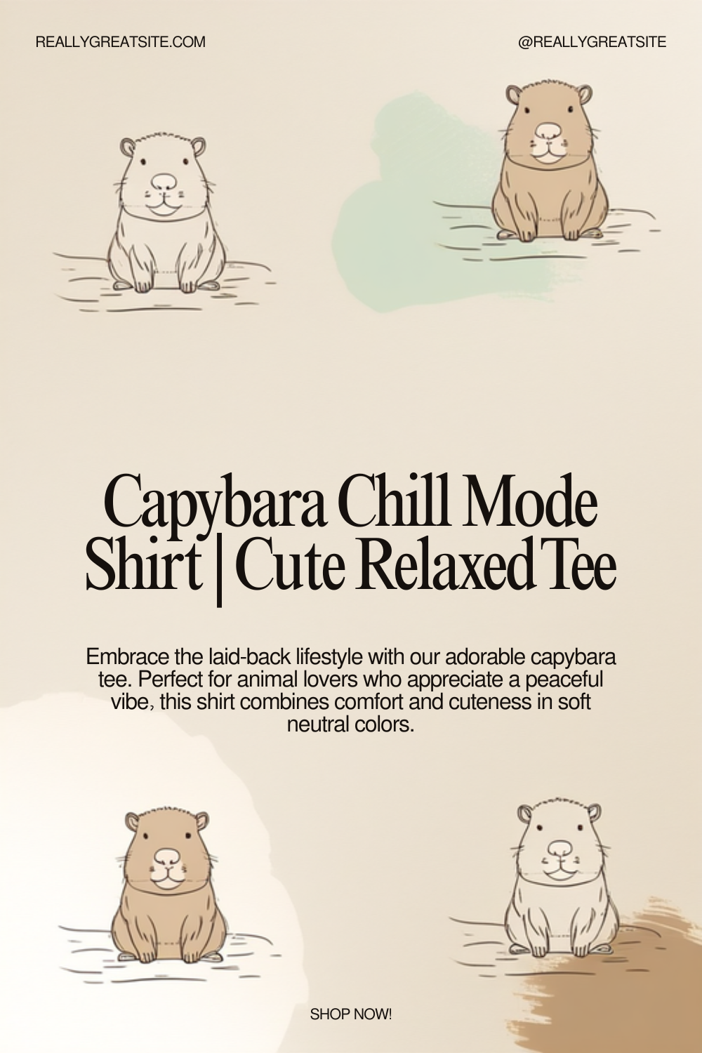Capybara Wall Art Print | Cute Capybara Poster | Digital Download
