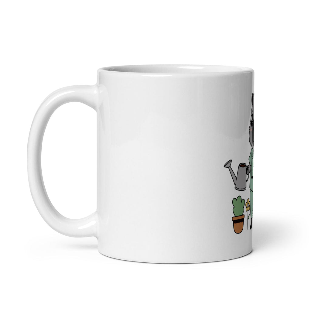 Capybara Gardener Mug - white 11 oz ceramic mug, handle on left