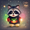 Raccoon Ugly Christmas Sweater Trash Panda Xmas Lights Tee Cute Funny Holiday Gift for Men Women