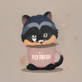 Raccoon Dad Coffee Shirt Funny Trash Papa Morning Gift Cute Fathers Day Tee