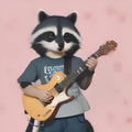 Music Raccoon Shirt | Cute Trash Panda Guitar Tee | Funny Musician Animal Lover Gift