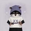 Ghost Raccoon Shirt Halloween Cute Trash Panda Costume Tee Spooky Season Boo Basket Gift